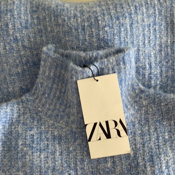 ZARA WOMAN NWT LIGHT BLUE KNIT HIGH NECK DRESS SIZE S 9874/002 - Picture 8 of 9